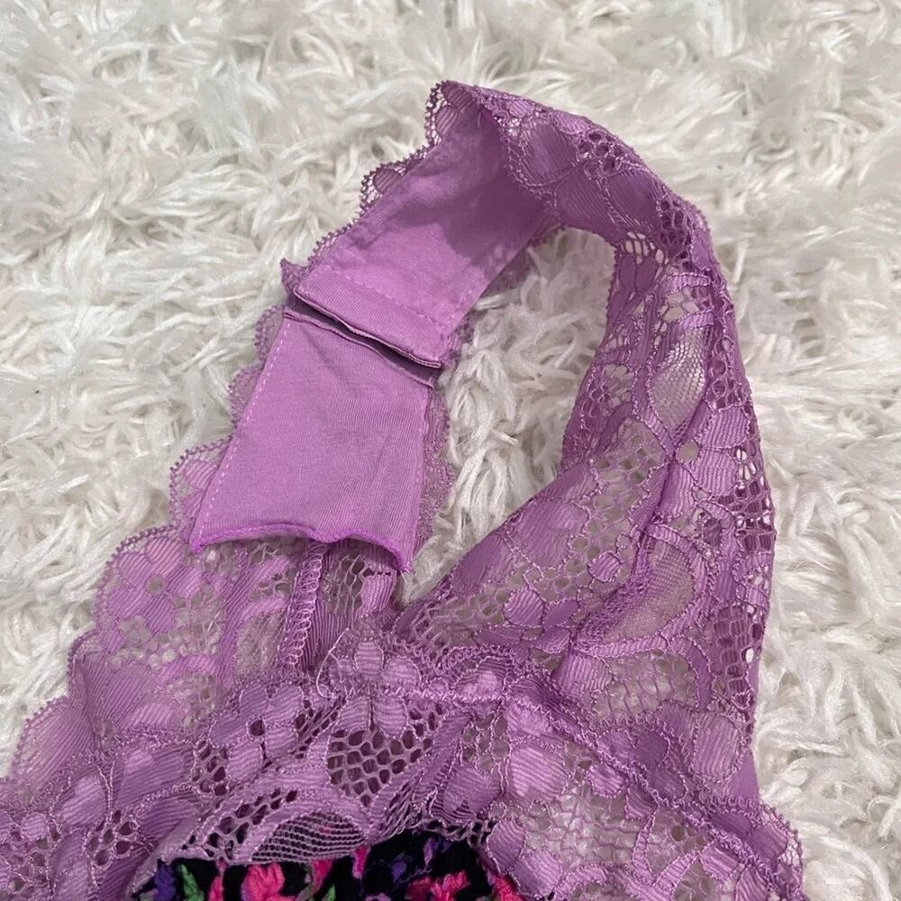 Free People Intimately Black Floral Bare it All Bodysuit Size M - Picture 9 of 10